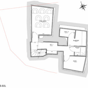 Plan du sous-sol du Chalet de village haut de gamme à Courchevel