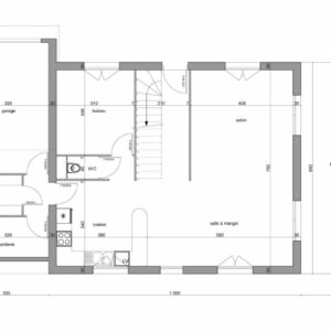 Plan du RDC de la Maison ossature bois à Albens