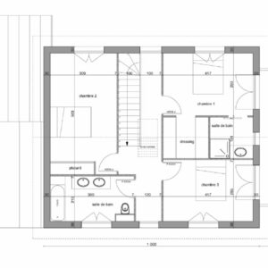 Plan premier étage de la Maison ossature bois à Albens