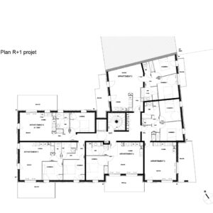 Plan du premier étage des 11 logements à La Balme de Sillingy