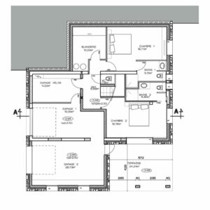 Plan du RDC du Chalet moderne à Combloux