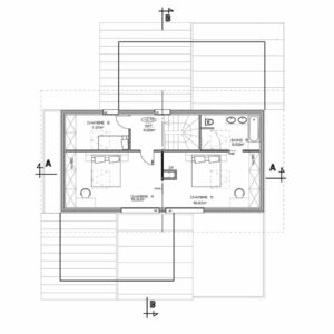 Plan premier étage du Chalet moderne à Combloux