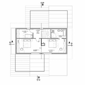 Plan premier étage du Chalet moderne à Combloux