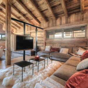 Salle de télévision du Chalet Traditionnel À Megève