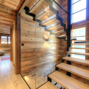 Escalier du Chalet Traditionnel À Megève