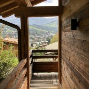 Balcon 2 du chalet montagnard à Megène