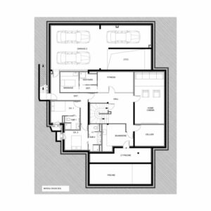 plan du RDC du chalet luxueux à Demi-Quartier