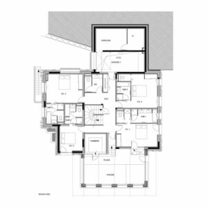 Plan du premier étage du chalet luxueux à Demi-Quartier