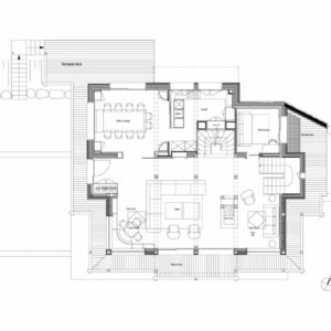 Plan du premier étage du chalet montagnard à Megène