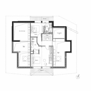 Plan du deuxième étage du Chalet montagnard à Megène