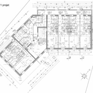 Plan du premier étage des 12 logements de montagne à Pralognan-la-Vanoise