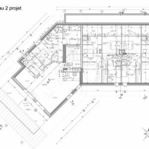 Plan du second étage des 12 logements de montagne à Pralognan-la-Vanoise