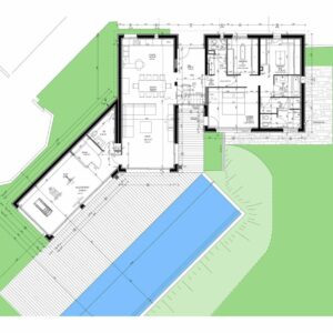 Plan Extension d’une villa contemporaine à Saint-Didier-au-Mont-d’Or