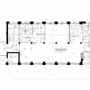 Plan RDC des bureaux associatifs dans un bâtiment existant à Paris