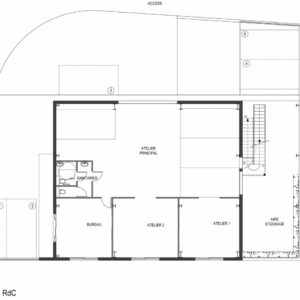 Plan du RDC du bâtiment d’activité artisanale à Novalaise